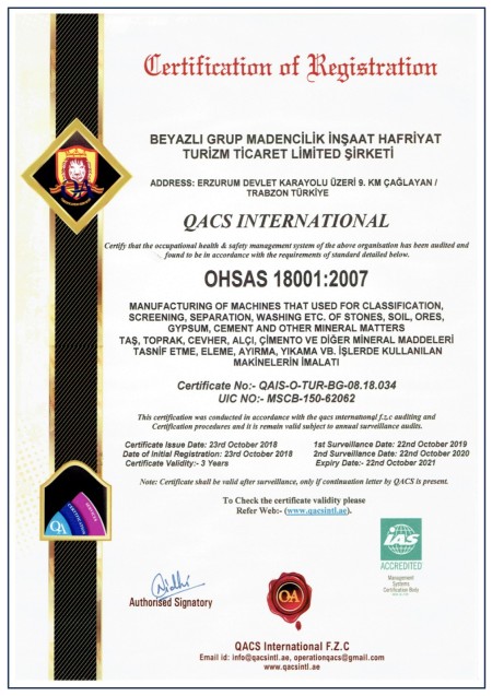 OHSAS-18001 CERTIFICAT